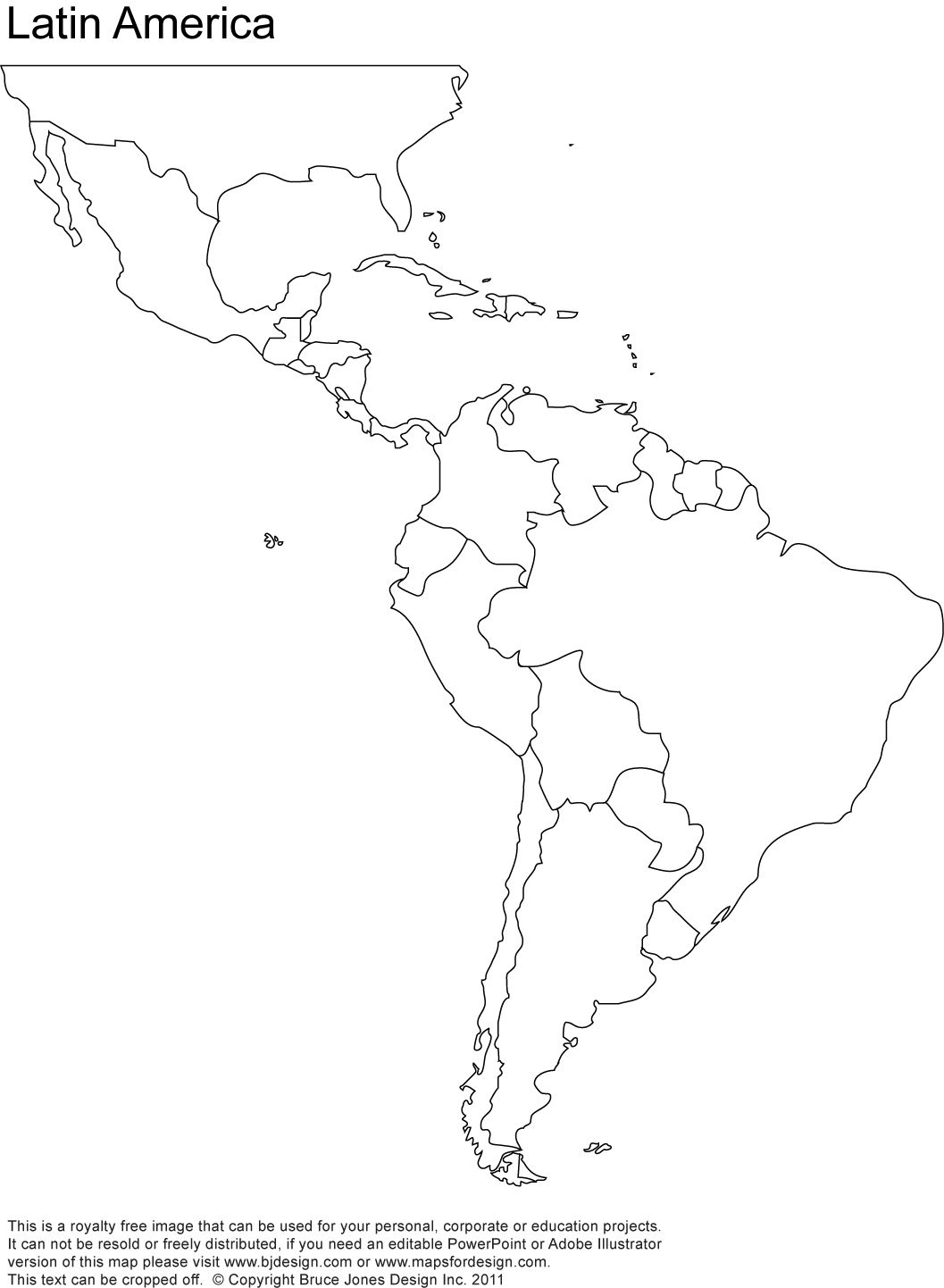 1057x1442 free blank map of north and south america latin america - South America Drawing
