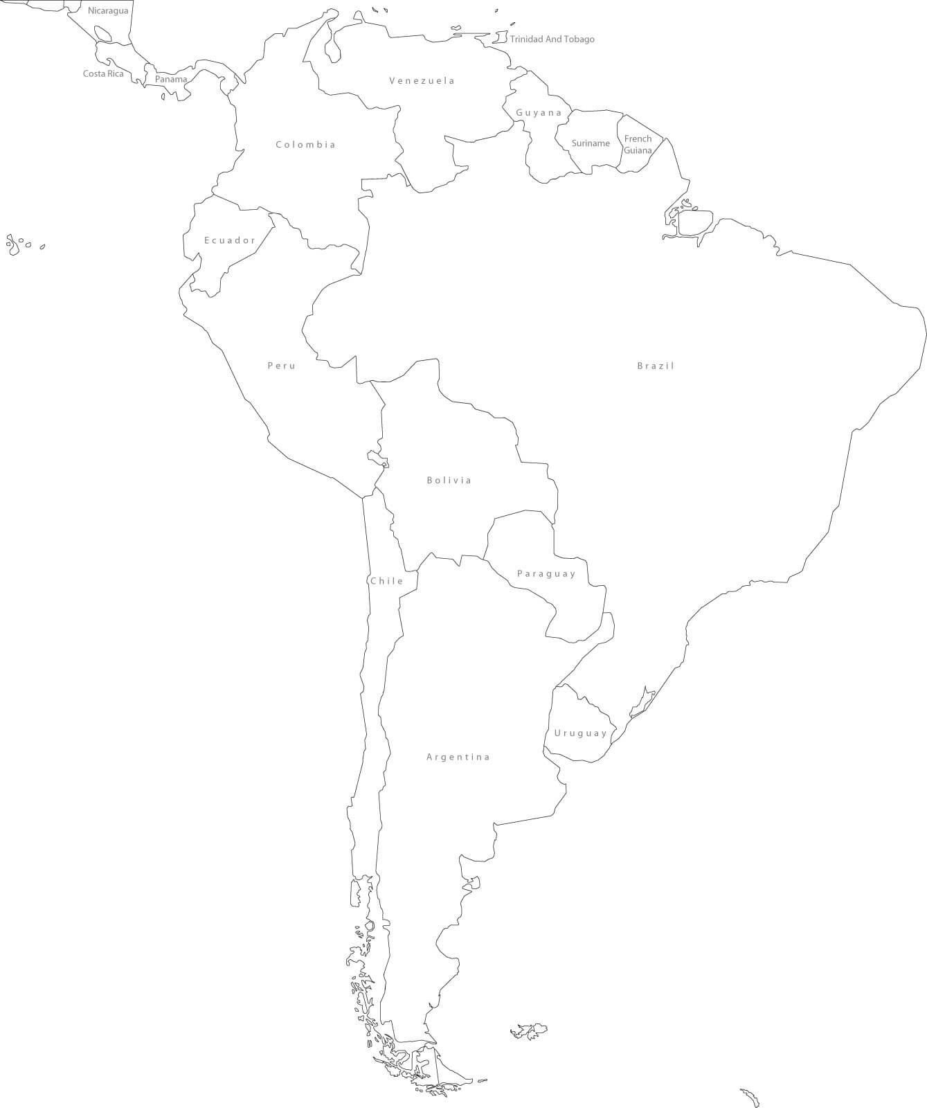 South America Map Drawing at PaintingValley.com | Explore collection of ...