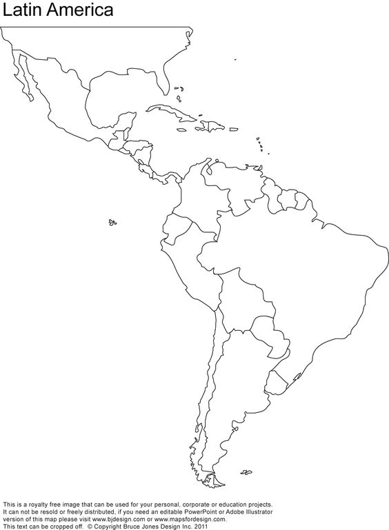 564x769 blank map of latin america - South America Map Drawing
