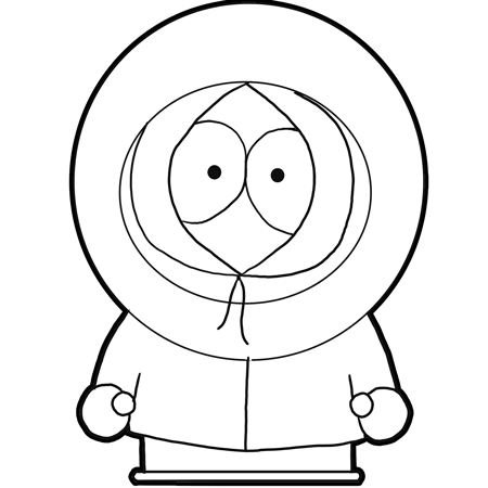 450x450 how to draw kenny from south park with easy step - South Park Drawing