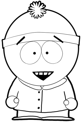 350x523 how to draw stan marsh from south park with easy step - South Park Drawing