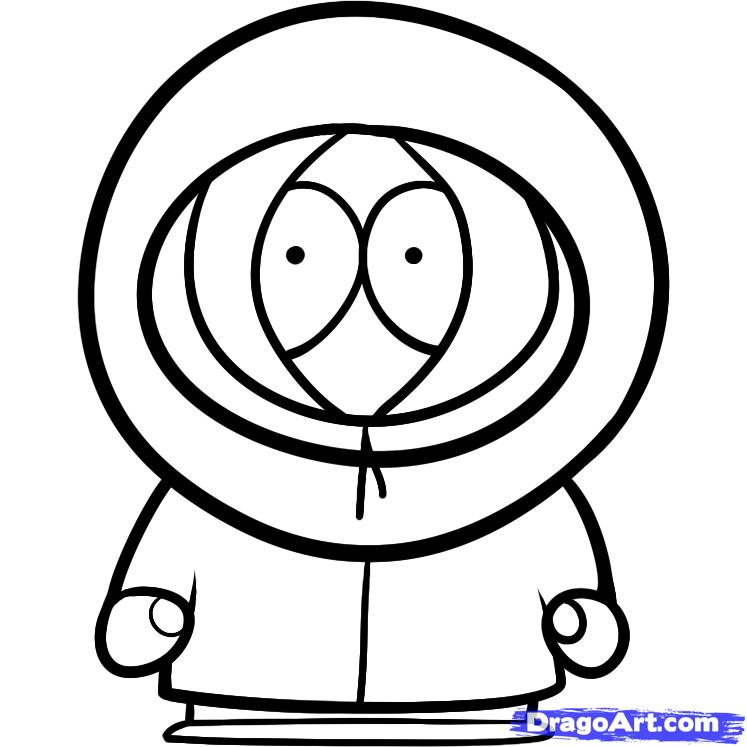 How To Draw Kenny, Step - South Park Drawing. 