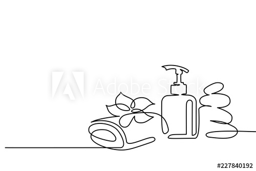 500x334 continuous one line drawing spa cosmetic beautiful flower - Spa Drawing