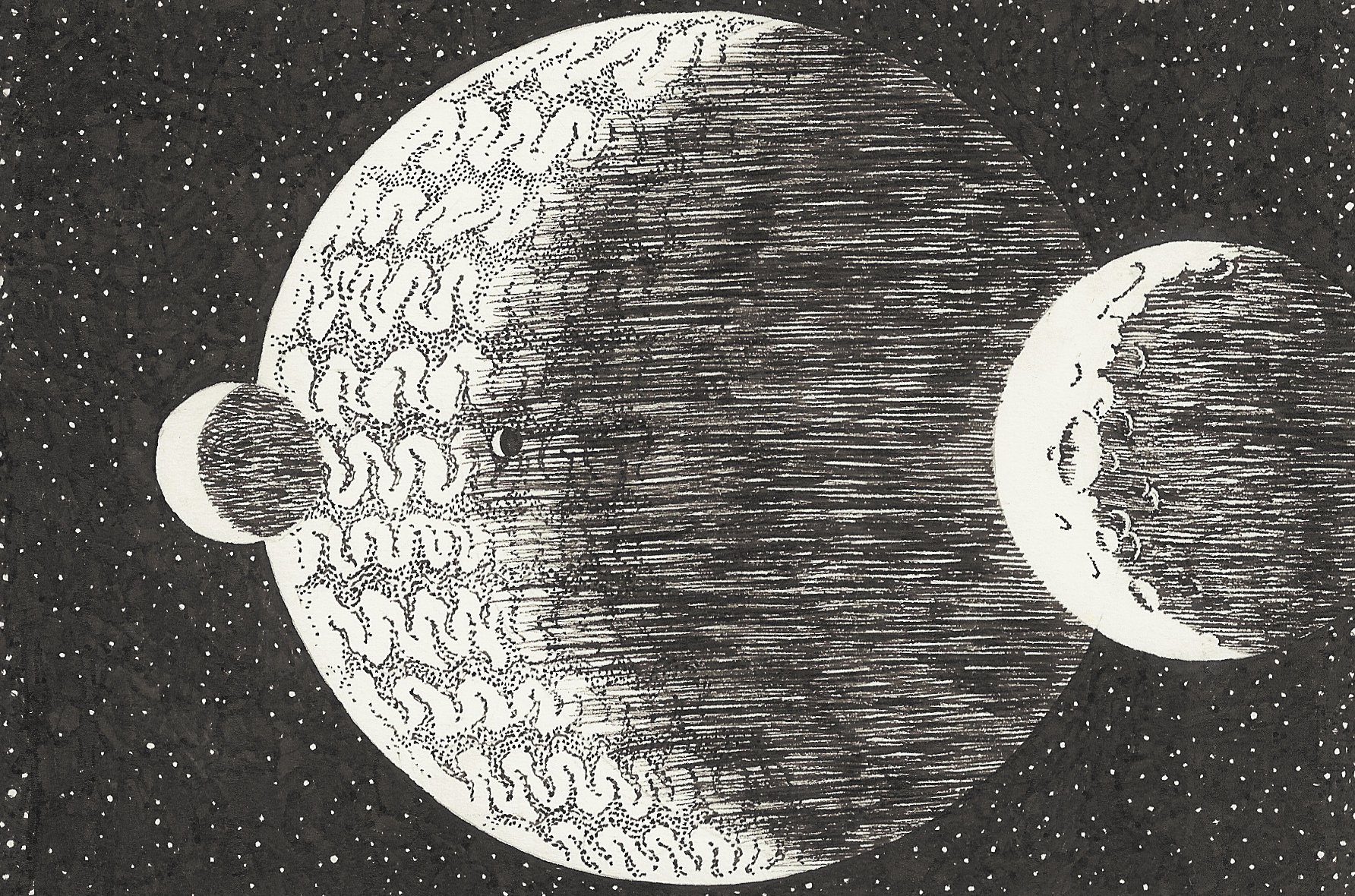 1784x1180 Space Art The Little White Cat - Space Art Drawing