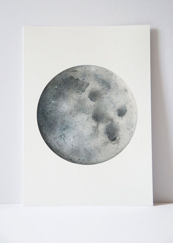570x798 art drawing boho watercolour moon print, moon art, space art - Space Art Drawing
