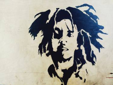 375x281 Bob Marley Negative Space Drawing - Space Art Drawing