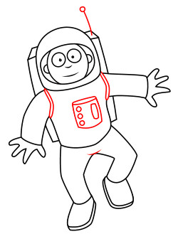 250x336 Drawing A Cartoon Astronaut - Space Cartoon Drawing