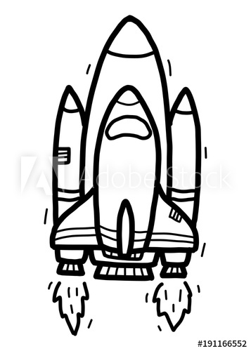 357x500 Space Rocket Cartoon Vector And Illustration, Black And White - Space Cartoon Drawing