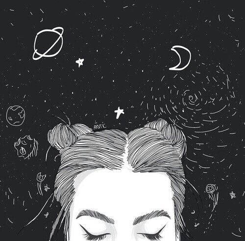 500x491 Space Tumblr Outlines Art Art, Tumblr Drawings - Space Drawing