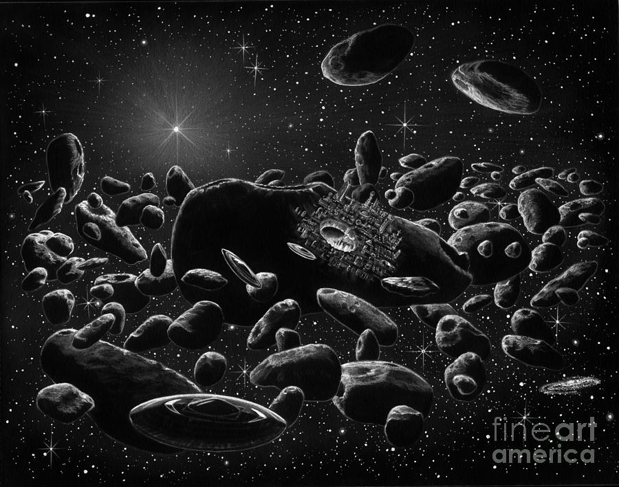 900x708 Space City Drawing - Space Drawing