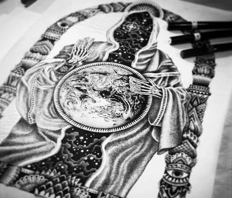 750x640 Space Death Drawing - Space Drawing