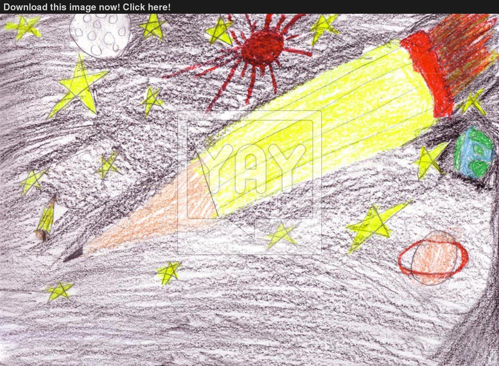 1600x1173 Kid Drawing - Space Drawing For Kid