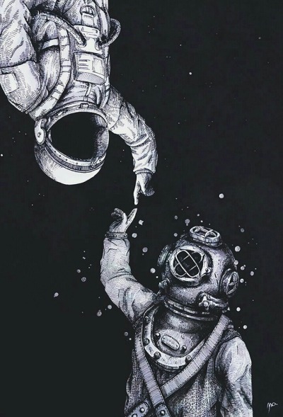 400x589 Astronaut Draw Tumblr - Space Drawing Tumblr