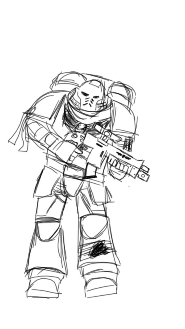 640x1136 drawing a injured space marine first try - Space Marine Drawing