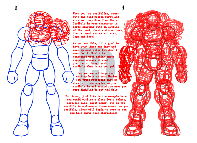 825x600 how to draw a space marine, space marine, step - Space Marine Drawing