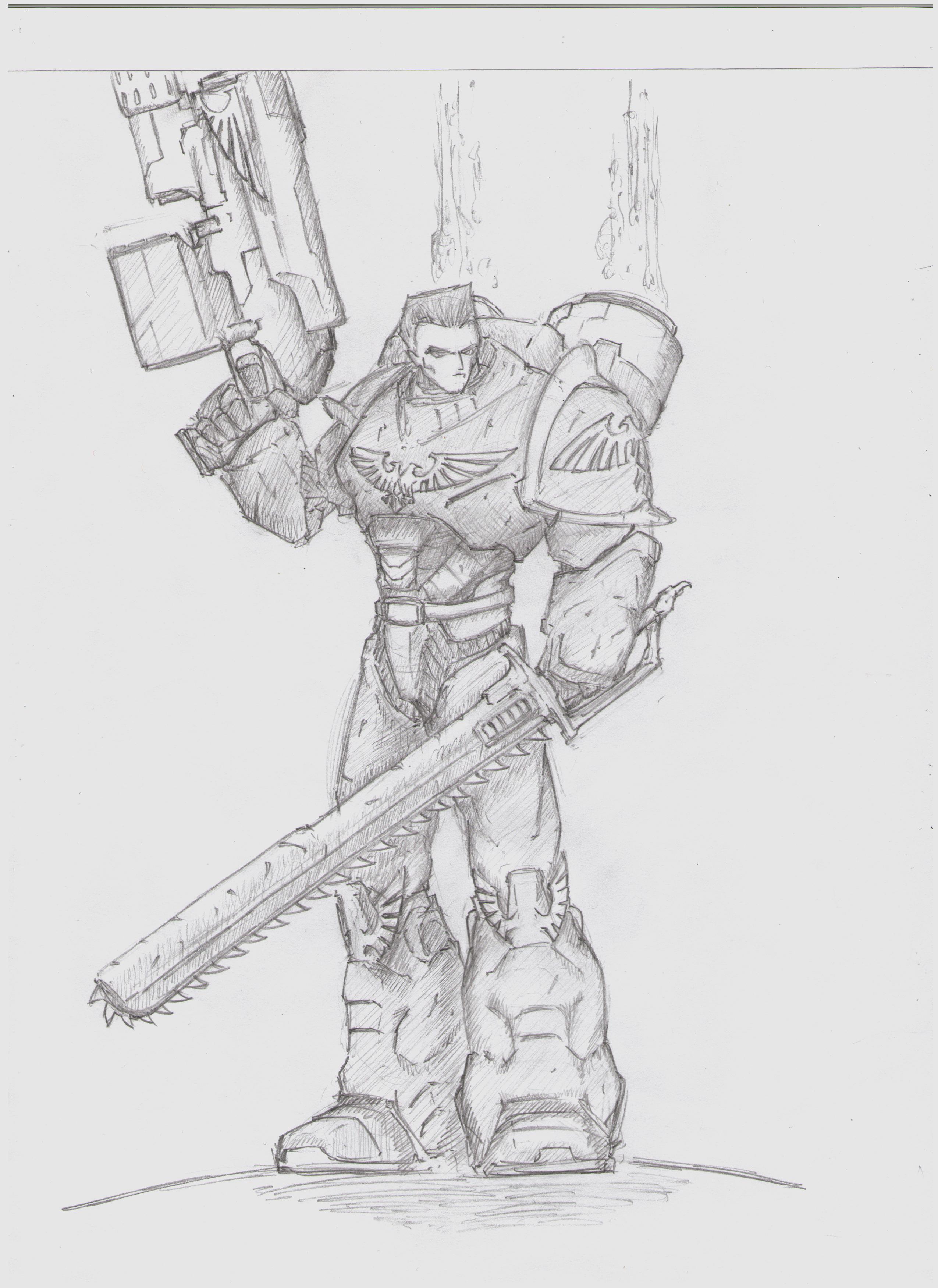 2550x3501 my best space marine drawing so far! warhammer - Space Marine Drawing