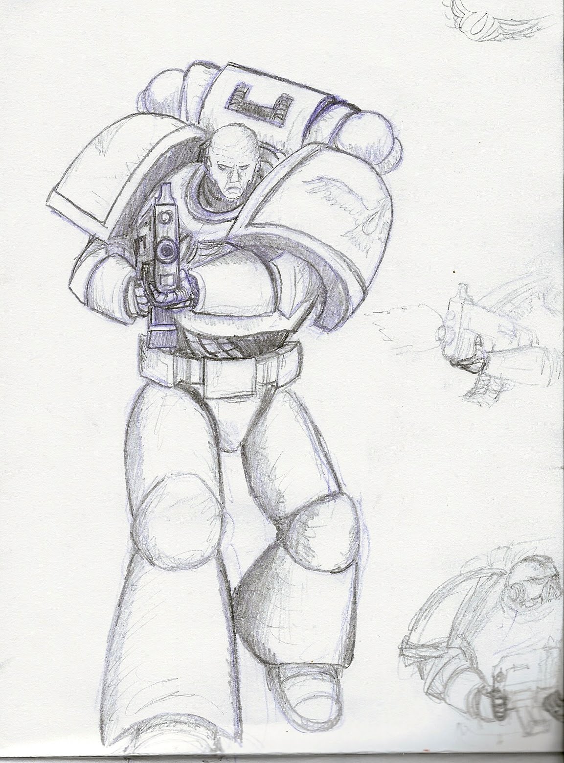 1153x1559 The World Of Thomas Spettel Space Marines - Space Marine Drawing