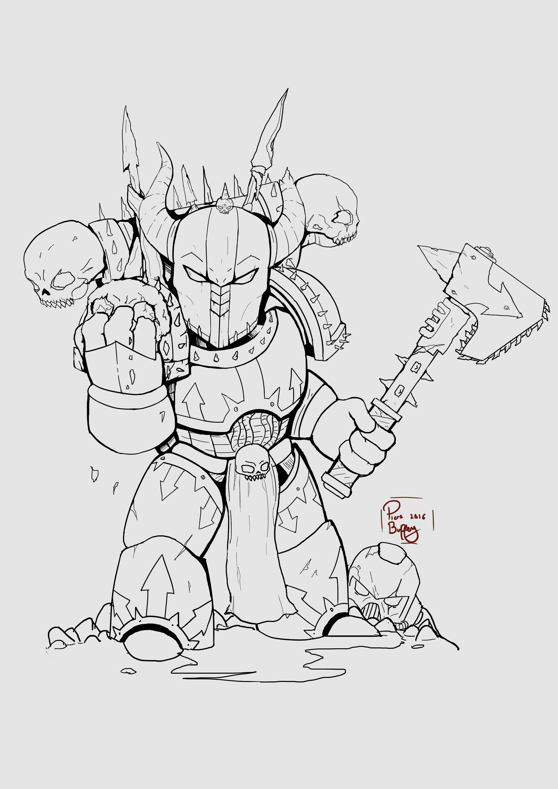 1920x2715 Artstation - Space Marine Drawing