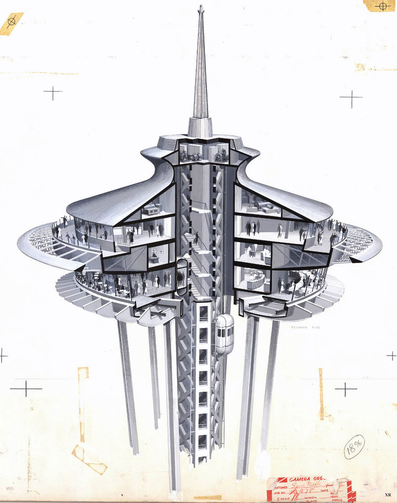 790x1000 gallery of ad classics space needle john graham company - Space Needle Drawing