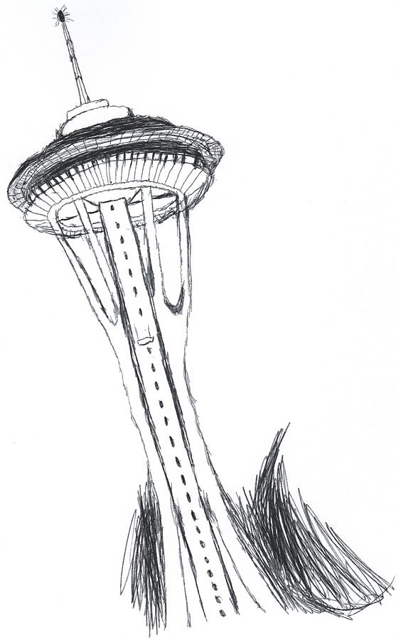 557x900 Seattle Space Needle Drawing - Space Needle Drawing