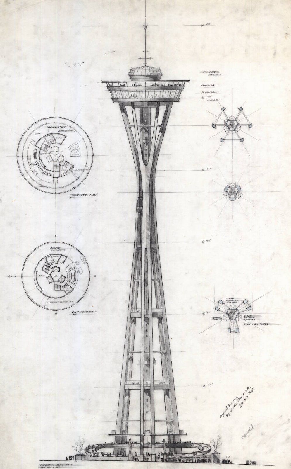995x1600 the space needle and original exposition drawings wonderful - Space Needle Drawing