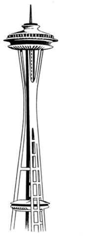 209x504 Space Needle Clip Art Free Vintage Clip Art - Space Needle Drawing