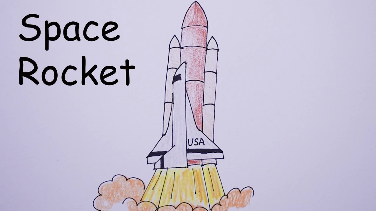 1280x720 How To Draw Space Rocket - Space Rocket Drawing