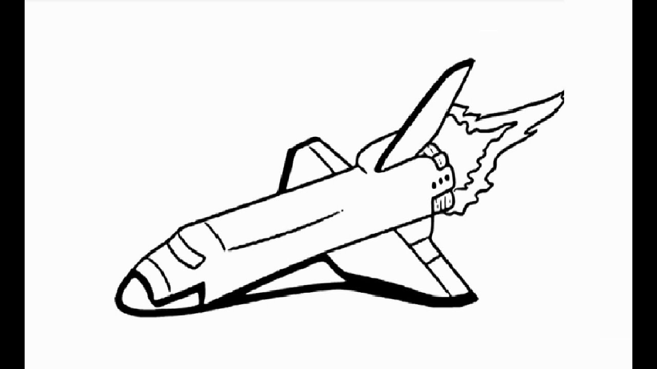1280x720 how to draw space rocket shuttle pencil drawing step - Space Rocket Drawing