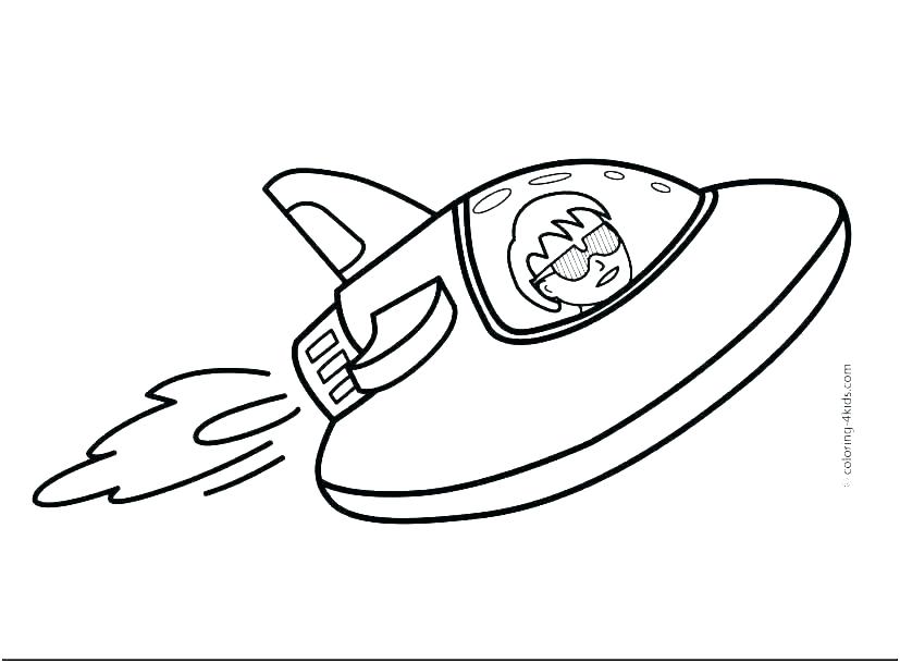 827x609 Rocket Ship Coloring - Space Rocket Drawing