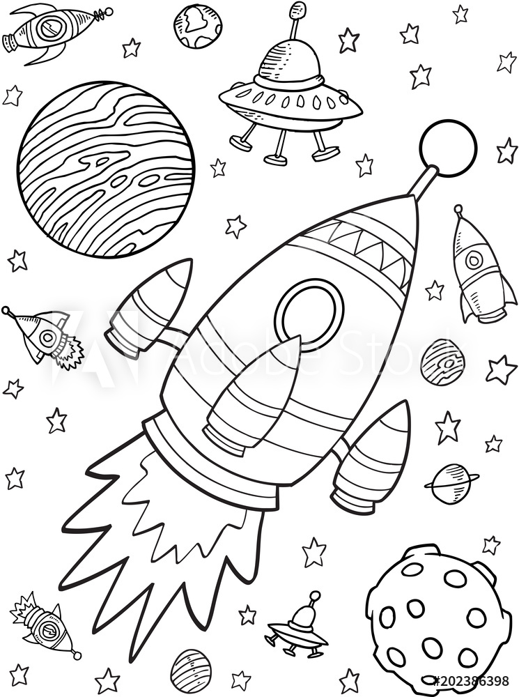 Space Rocket Drawing At Paintingvalley Com Explore Collection Of