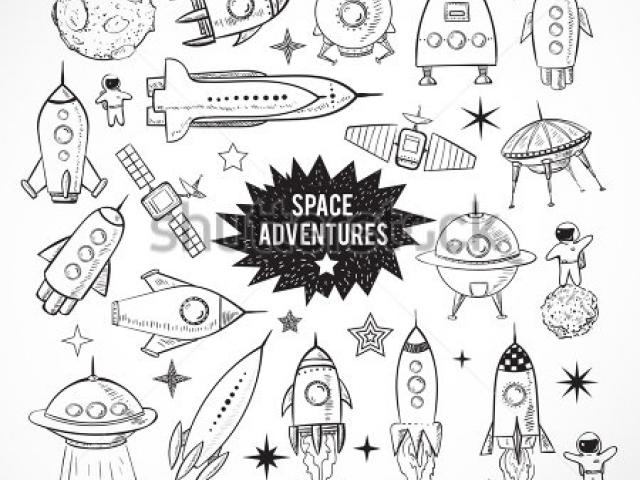 640x480 Drawn Rocket Drawing Space - Space Rocket Drawing