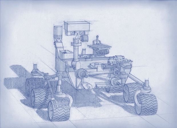 620x449 nasa plans next gen scientific tools for mars rover - Space Rover Drawing