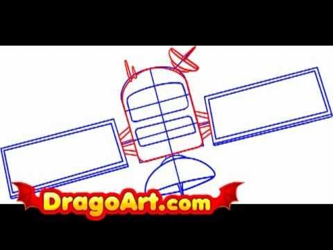 480x360 how to draw a satellite, step - Space Satellite Drawing