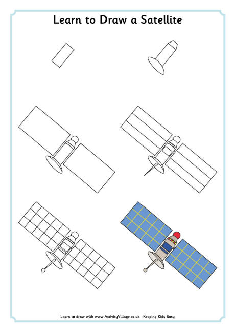 460x650 Learn To Draw Space Pictures For Kids - Space Satellite Drawing