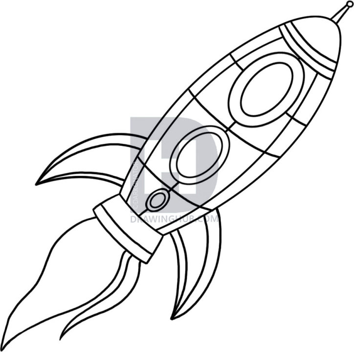 724x720 How To Draw A Spaceship, Step - Space Ship Drawing