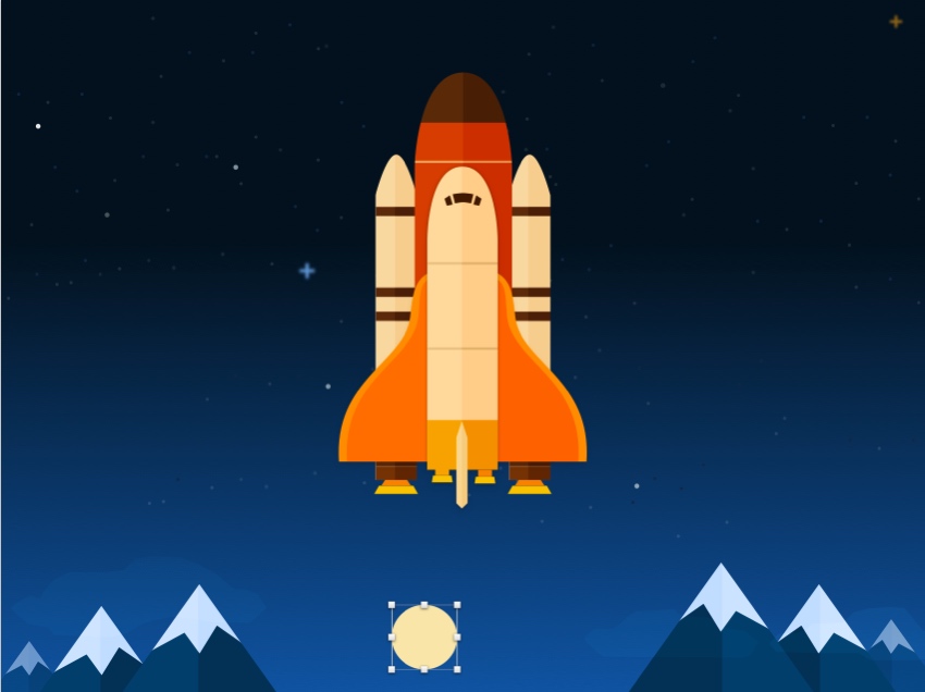 850x636 how to create a space shuttle scene in sketch - Space Shuttle Drawing