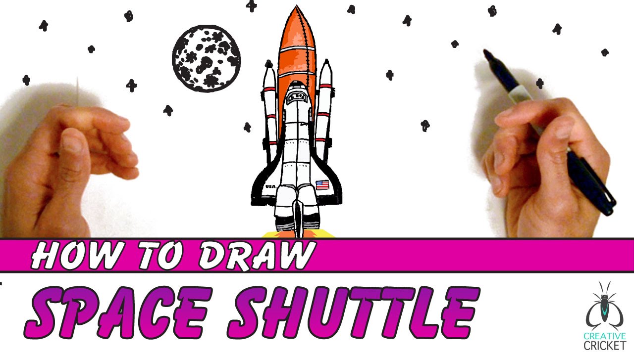 1280x720 how to draw a spaceship step - Space Shuttle Drawing