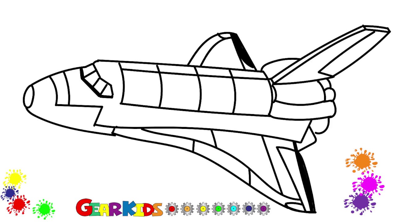 Space Shuttle Easy Spaceship Drawing - Parts Of A Rocket Lesson For