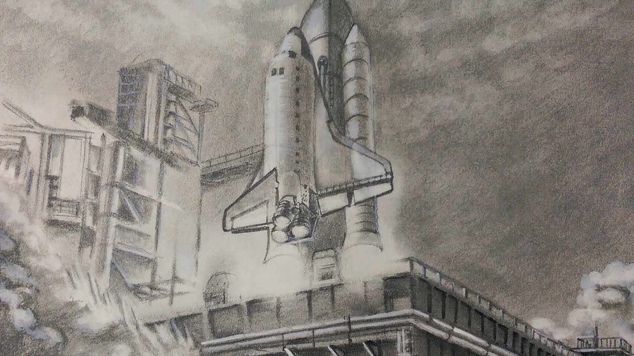 1280x720 drawing space shuttle launch speed drawing - Space Shuttle Drawing