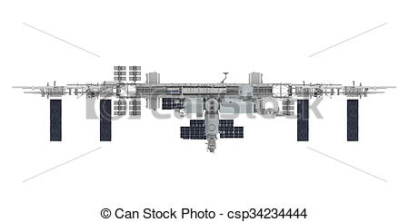 450x245 international space station isolated on white background render - Space Station Drawing