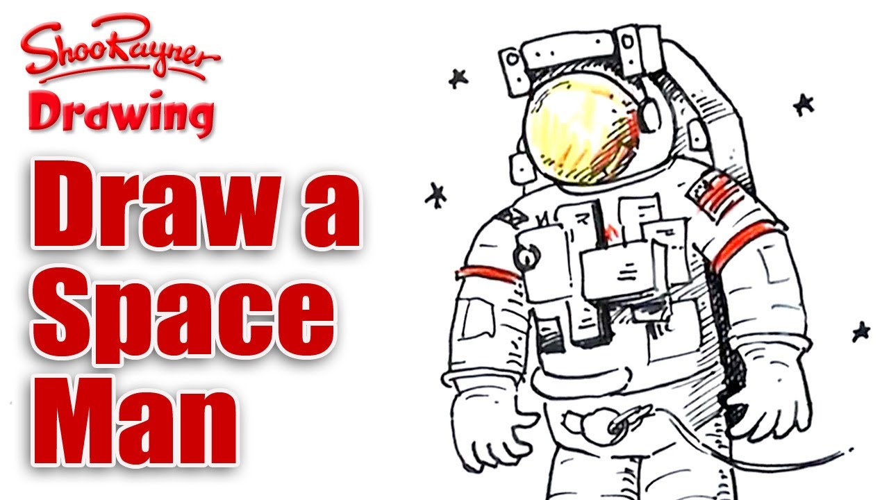 1280x720 How To Draw A Space Man - Space Suit Drawing