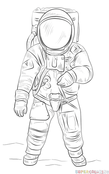 361x575 How To Draw An Astronaut Step - Space Suit Drawing