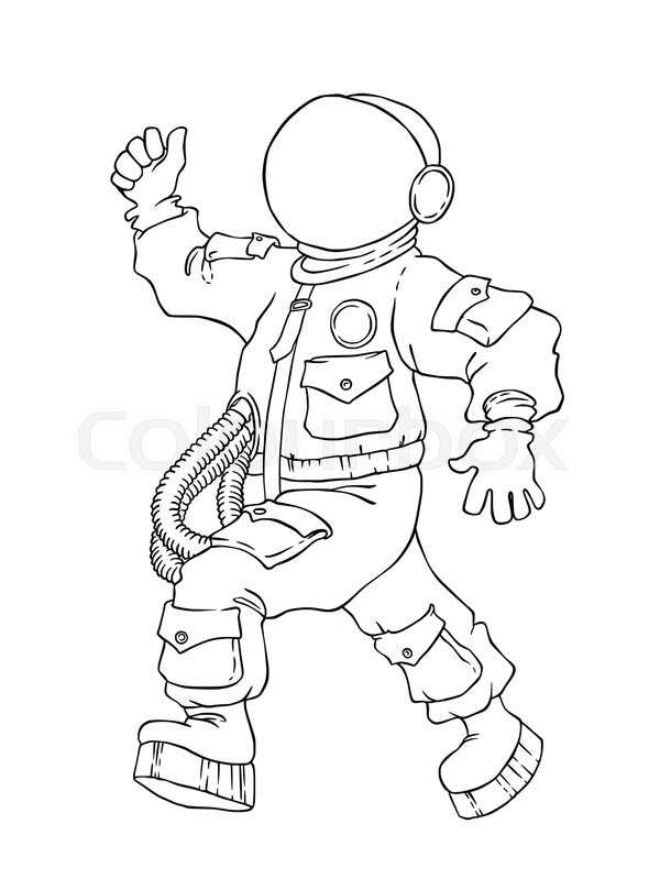 600x799 Illustration Of Walking And Cheering Stock Vector Colourbox - Space Suit Drawing
