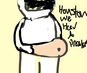 300x250 man tucks his fat into a space suit drawing - Space Suit Drawing