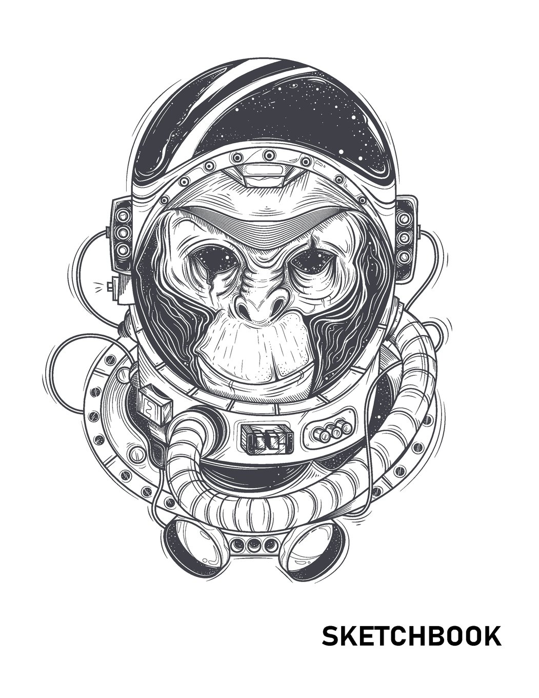 1051x1360 sketchbook monkey astronaut chimpanzee in space suit - Space Suit Drawing