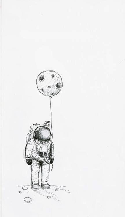 432x750 Illustration Kid Moon Draw Astronaut Toy Balloon Orlopez - Spaceman Drawing