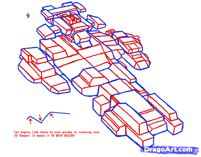 800x625 how to draw spaceships, spaceship, step - Spaceship Drawing