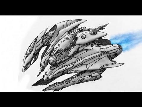 480x360 Sci Fi Concept Drawing Tutorial - Spaceship Drawing