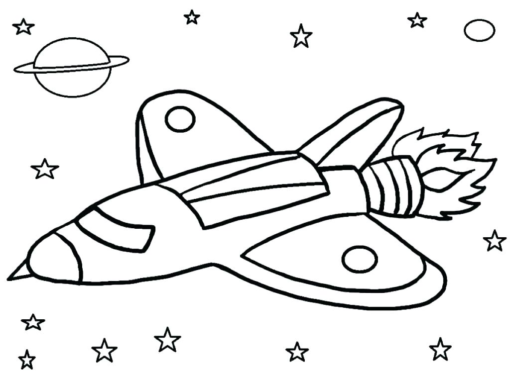 1024x748 Coloring Pages Online For Toddlers To Print Halloween Spaceship - Spaceship Drawing For Kids