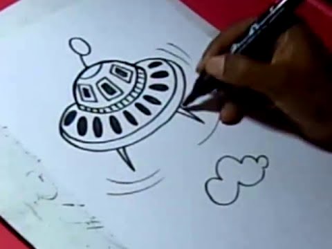 480x360 How To Spaceship Drawing For Kids Step - Spaceship Drawing For Kids